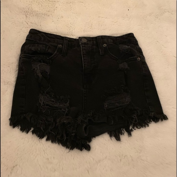 Mossimo Supply Co. Pants - Mossimo Supply Distressed High Rise Short - Black